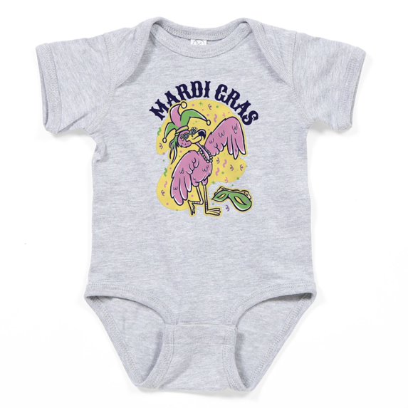 CafePress - Mardi Gras Flamingo Body Suit - Cute Infant Bodysuit Baby Romper - Size Newborn - 24 Months