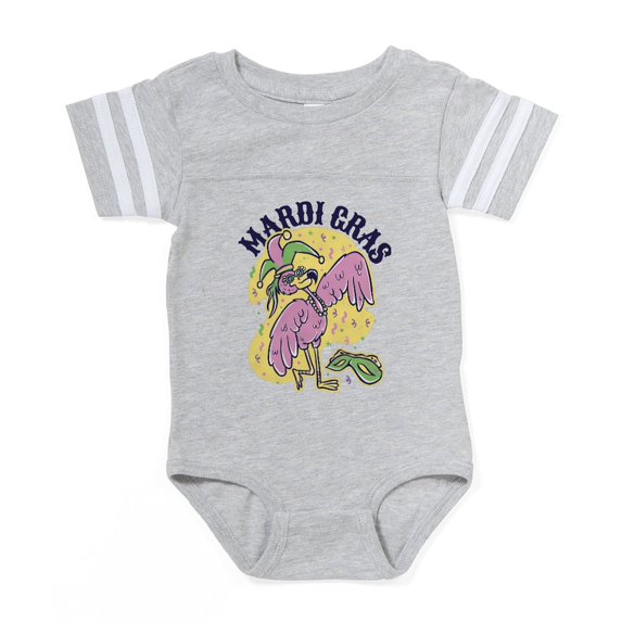 CafePress - Mardi Gras Flamingo - Cute Infant Baby Football Bodysuit