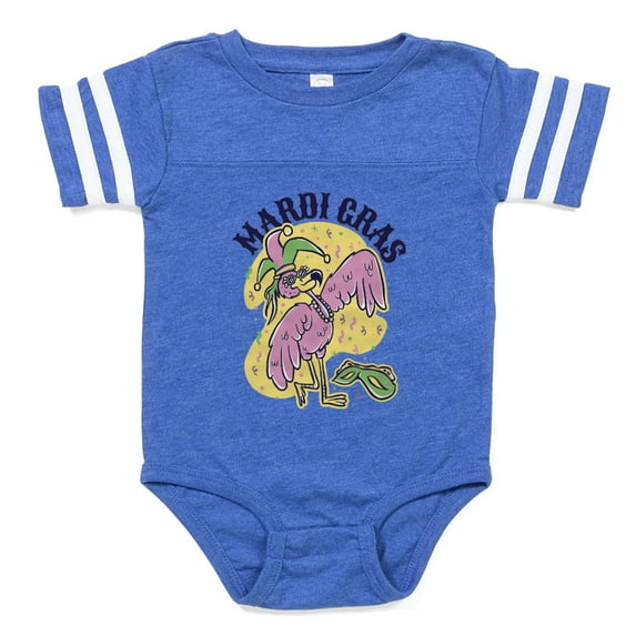 CafePress - Mardi Gras Flamingo - Cute Infant Baby Football Bodysuit