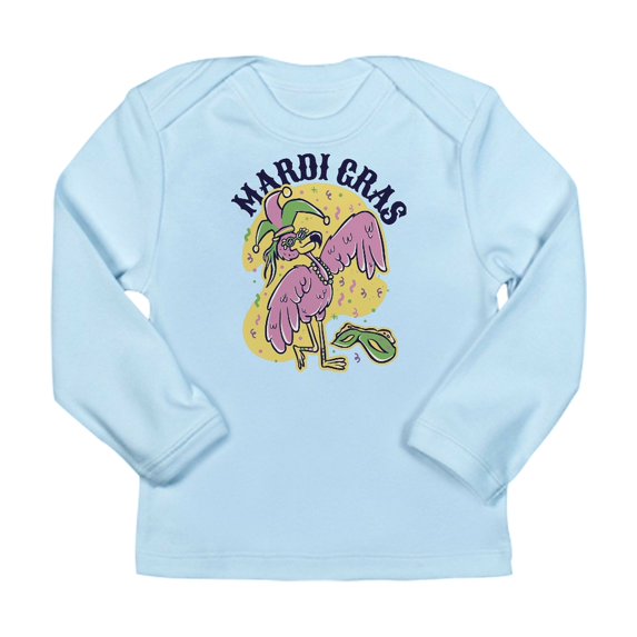 CafePress - Mardi Gras Flamingo Long Sleeve T Shirt - Long Sleeve Infant T-Shirt