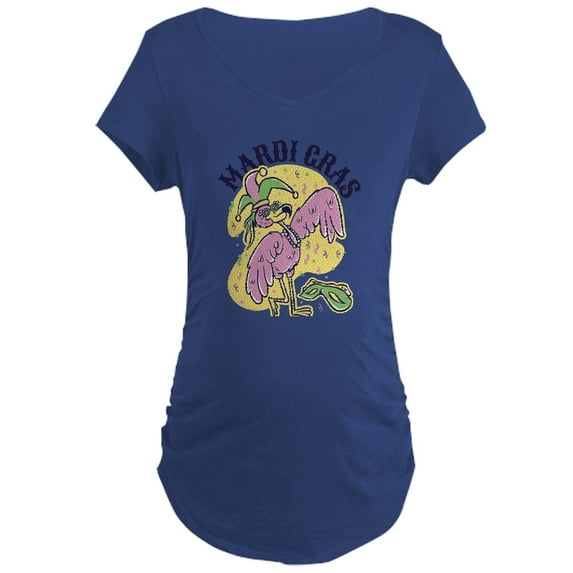 CafePress - Mardi Gras Flamingo Maternity T Shirt - Maternity Dark T-Shirt
