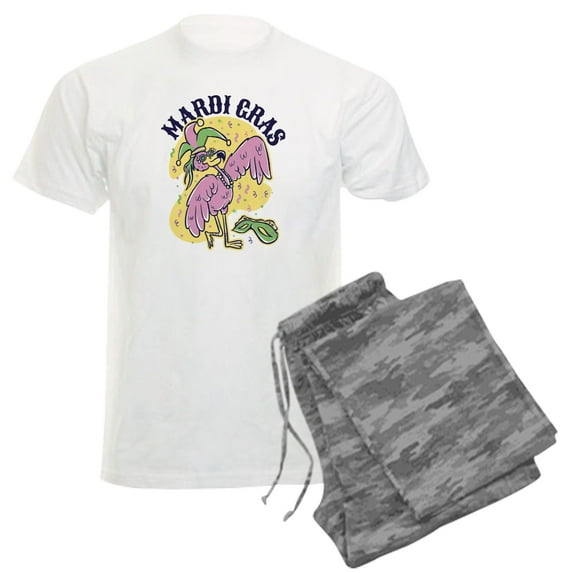 CafePress - Mardi Gras Flamingo Pajamas - Men's Light Loose Fit Cotton Pajama Set