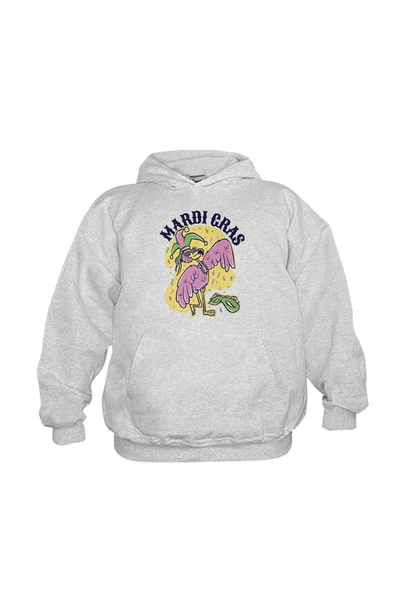- Mardi Gras Flamingo Sweatshirt - Kids Hooded Sweatshirt, Classic Hoodie