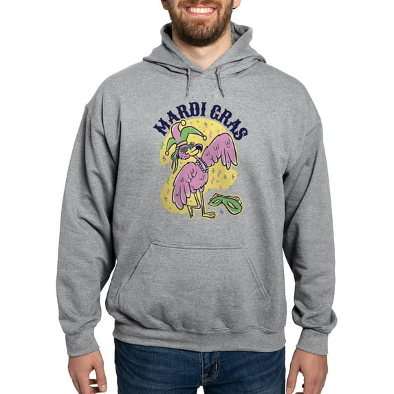 CafePress - Mardi Gras Flamingo Sweatshirt - Pullover Hoodie, Hooded Sweatshirt