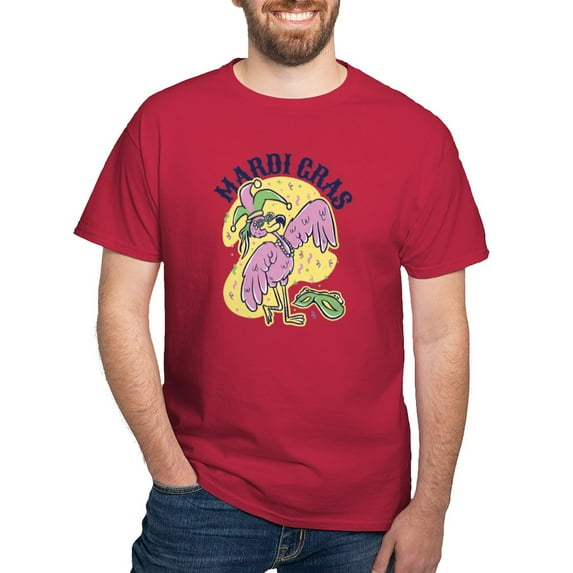 CafePress - Mardi Gras Flamingo T Shirt - Men's Classic Graphic Cotton T-Shirt
