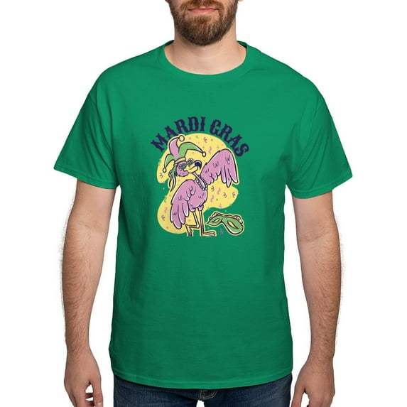 CafePress - Mardi Gras Flamingo T Shirt - Men's Classic Graphic Cotton T-Shirt