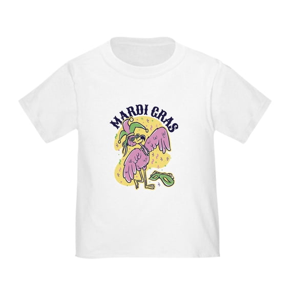 CafePress - Mardi Gras Flamingo T Shirt - Cute Toddler T-Shirt, 100% Cotton