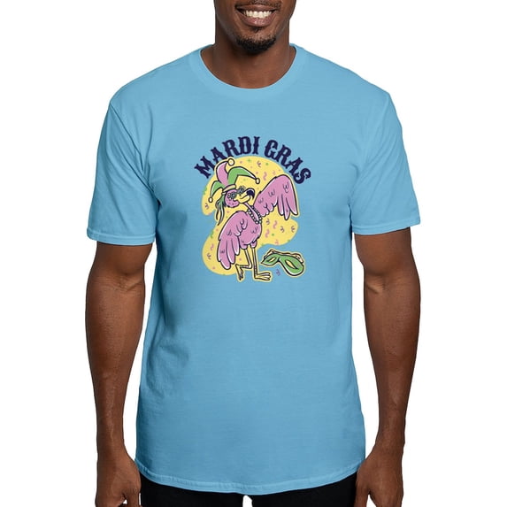 CafePress - Mardi Gras Flamingo T Shirt - Fitted T-Shirt, Vintage Fit Soft Cotton Tee