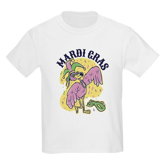 CafePress - Mardi Gras Flamingo T Shirt - Light T-Shirt Kids XS-XL