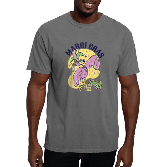 CafePress - Mardi Gras Flamingo T Shirt - Mens Comfort Colors Shirt