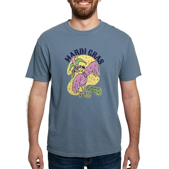 CafePress - Mardi Gras Flamingo T Shirt - Mens Comfort Colors Shirt