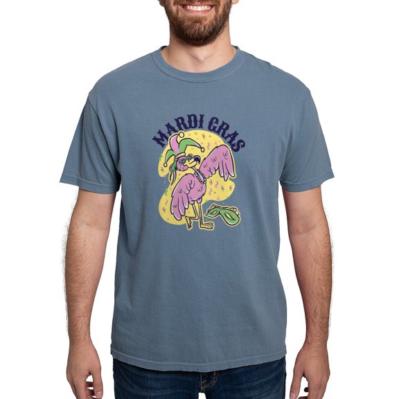 CafePress - Mardi Gras Flamingo T Shirt - Mens Comfort Colors Shirt