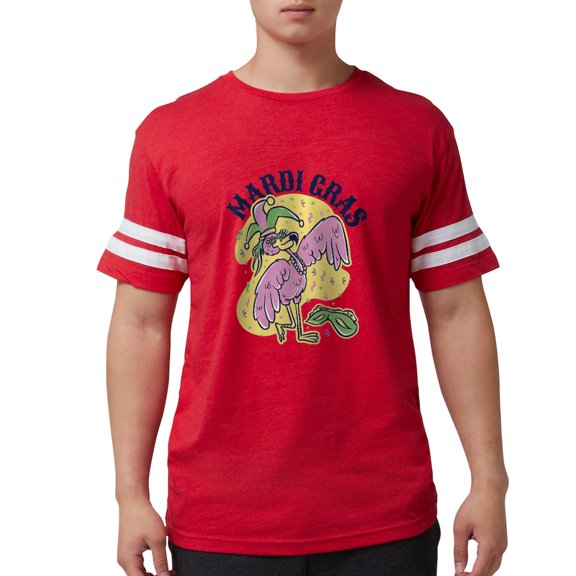 CafePress - Mardi Gras Flamingo T Shirt - Mens Football Shirt