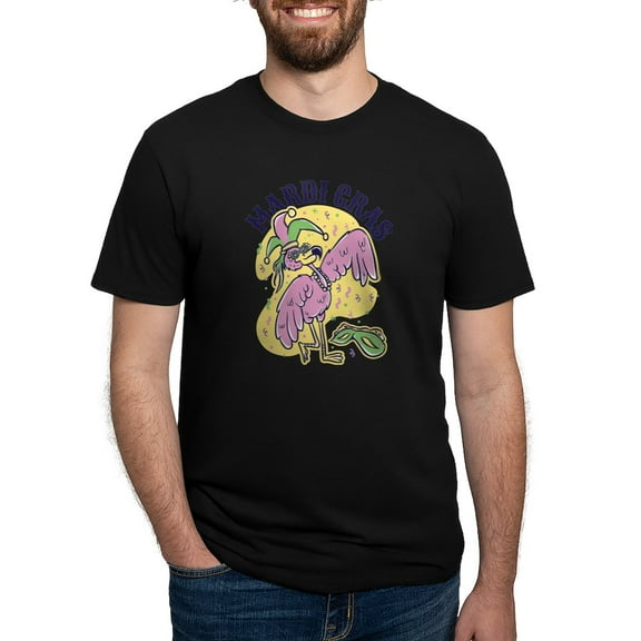 CafePress - Mardi Gras Flamingo T Shirt - Mens Tri-blend T-Shirt