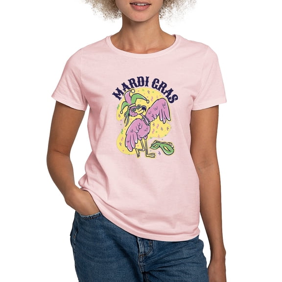 CafePress - Mardi Gras Flamingo T Shirt - Women's Classic T-Shirt
