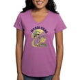 thumbnail image 1 of CafePress - Mardi Gras Flamingo T Shirt - Women's V-Neck Dark T-Shirt, 1 of 4
