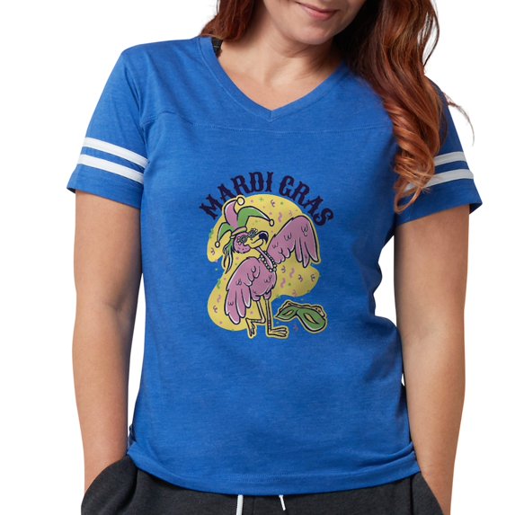 CafePress - Mardi Gras Flamingo T Shirt - Womens Football Shirt