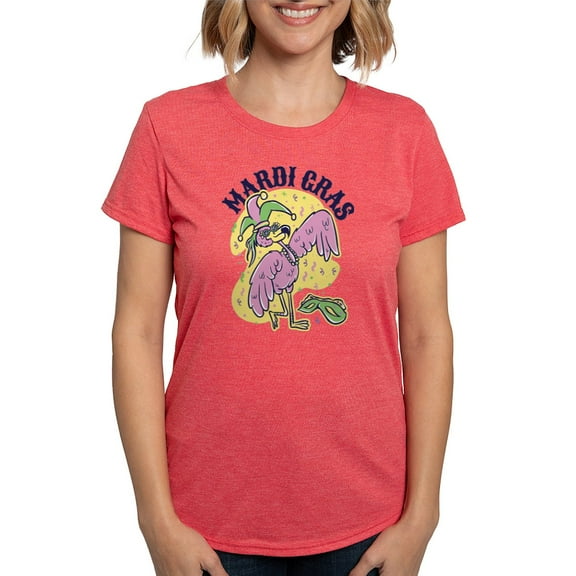 CafePress - Mardi Gras Flamingo T Shirt - Womens Tri-blend T-Shirt