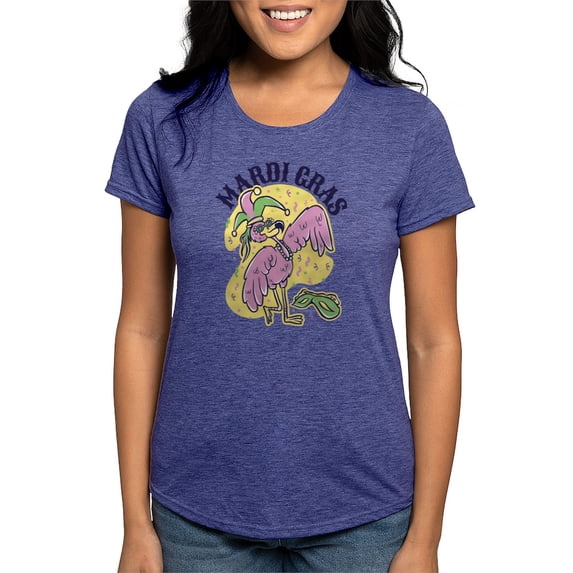 CafePress - Mardi Gras Flamingo T Shirt - Womens Tri-blend T-Shirt