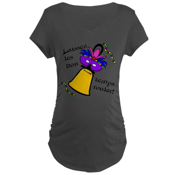 CafePress - Mardi Gras Masked Bell Maternity Dark T Shirt - Maternity Dark T-Shirt
