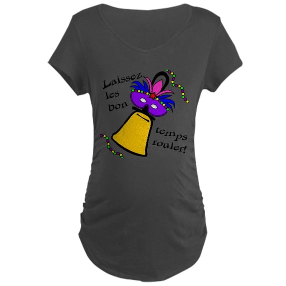 CafePress - Mardi Gras Masked Bell Maternity Dark T Shirt - Maternity Dark T-Shirt