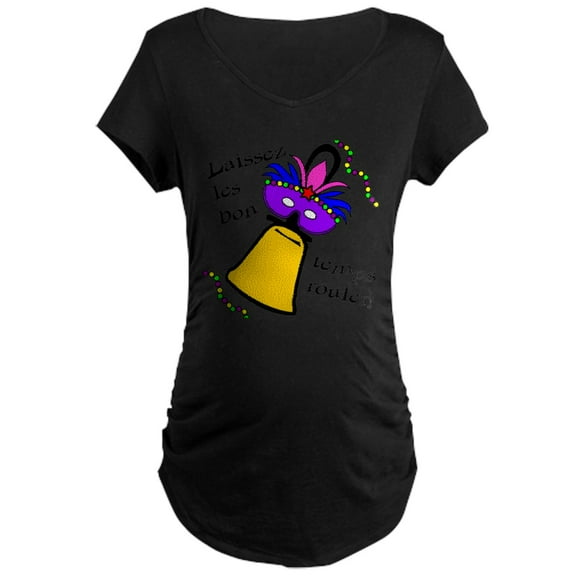 CafePress - Mardi Gras Masked Bell Maternity Dark T Shirt - Maternity Dark T-Shirt