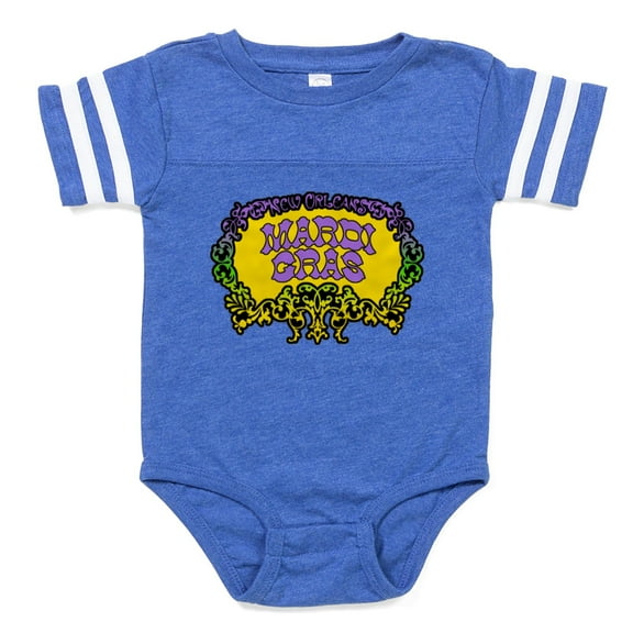 CafePress - Mardi Gras_Mino - Cute Infant Baby Football Bodysuit