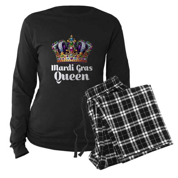 CafePress - Mardi Gras Queen - Women's Long Sleeve Dark Pajamas