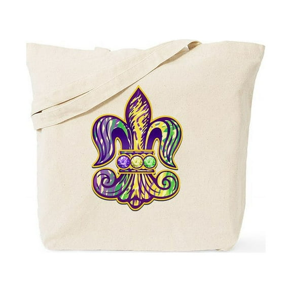 CafePress - Mardi Gras Tiger Fleur De Lis Tote Bag - Unisex Canvas Tote Bag, Beige, 1-Piece