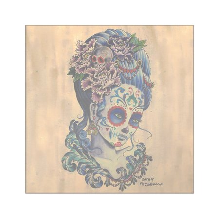 CafePress - Marie Muertos Cushion Cover Square Sticker 3 X 3 - Square Sticker 3" x 3"