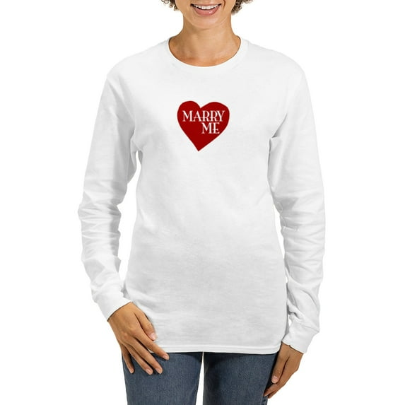 CafePress - Marry Me Valentine's Day Women's Long Sleeve T Shi - Women's Long Sleeve Graphic Casual T-Shirt