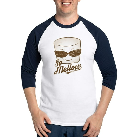 CafePress - Marsh Mellow Baseball Jersey - Cotton Baseball Jersey, 3/4 Raglan Sleeve Shirt