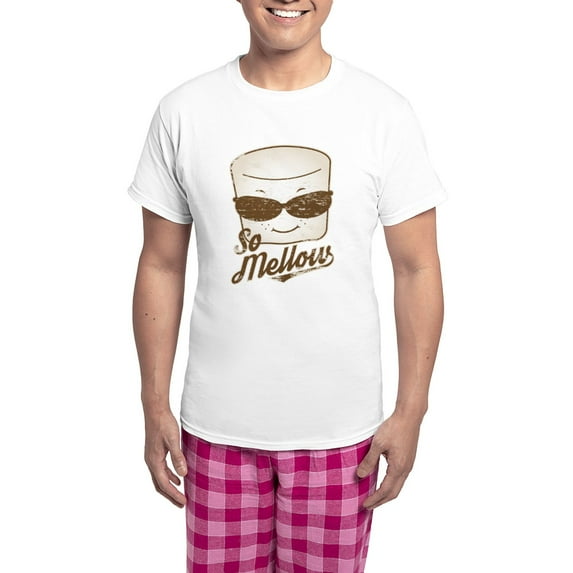 CafePress - Marsh Mellow Men's Light Pajamas - Men's Light Loose Fit Cotton Pajama Set