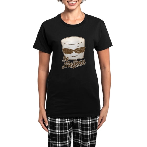 CafePress - Marsh Mellow Women's Dark Pajamas - Women's Short Sleeve Print T-Shirt and Pants Dark Cotton Pajama Set