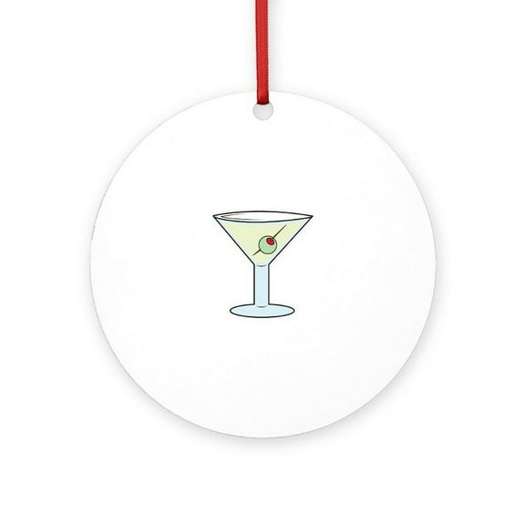 CafePress - Martini - Round Wood Ornament 4"