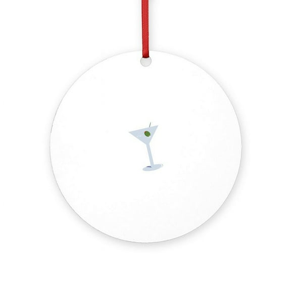 CafePress - Martini -  Round Wood Ornament 4"