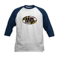 thumbnail image 1 of CafePress - Maryland MD Oval (W/Flag) Kids Baseball Jersey - Kids Cotton Baseball Jersey, 3/4 Sleeve Shirt, 1 of 4