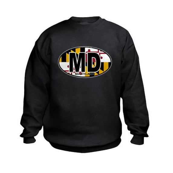 CafePress - Maryland MD Oval (W/Flag) Kids Sweatshirt - Kids Sweatshirt, Youth Crew Neck Sweatshirt