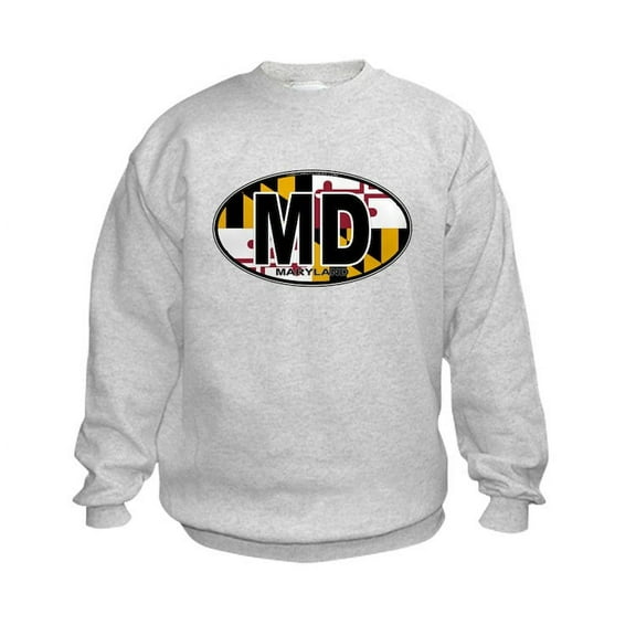 CafePress - Maryland MD Oval (W/Flag) Kids Sweatshirt - Kids Sweatshirt, Youth Crew Neck Sweatshirt