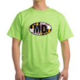 thumbnail image 1 of CafePress - Maryland MD Oval (W/Flag) Light T Shirt - Light T-Shirt - CP, 1 of 4