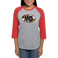 thumbnail image 1 of CafePress - Maryland MD Oval (W/Flag) Long Sleeve T Shirt - Womens Baseball Tee, 1 of 4