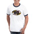 thumbnail image 1 of CafePress - Maryland MD Oval (W/Flag) Ringer T - 100% Cotton Ringed T-Shirt, 1 of 4