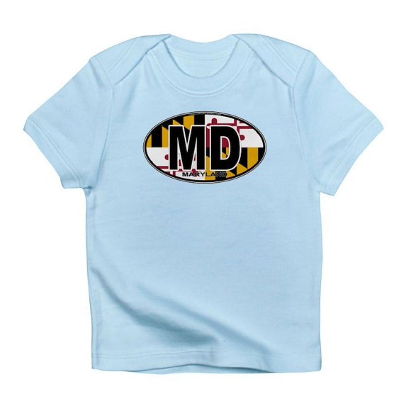 CafePress - Maryland MD Oval (W/Flag) T Shirt - Infant T-Shirt
