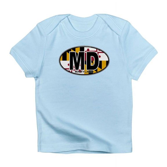CafePress - Maryland MD Oval (W/Flag) T Shirt - Infant T-Shirt