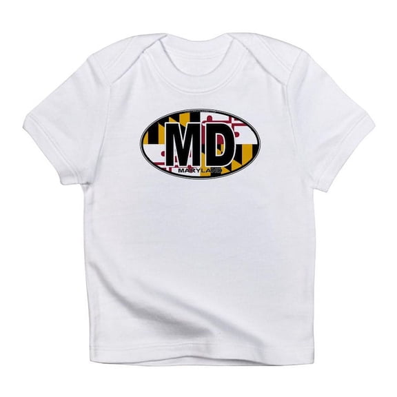 CafePress - Maryland MD Oval (W/Flag) T Shirt - Infant T-Shirt