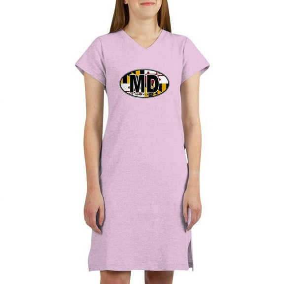 CafePress - Maryland MD Oval (W/Flag) T Shirt - Women's Nightshirt