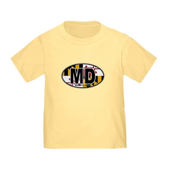 CafePress - Maryland MD Oval (W/Flag) Toddler T Shirt - Cute Toddler T-Shirt, 100% Cotton