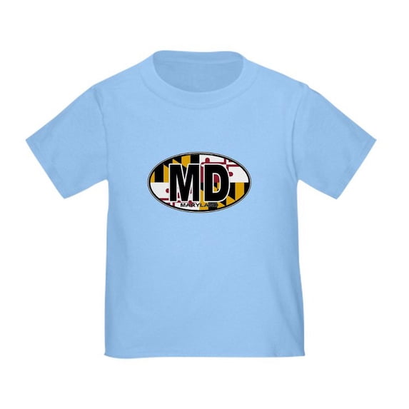CafePress - Maryland MD Oval (W/Flag) Toddler T Shirt - Cute Toddler T-Shirt, 100% Cotton