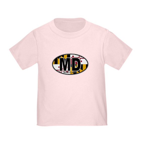 CafePress - Maryland MD Oval (W/Flag) Toddler T Shirt - Cute Toddler T-Shirt, 100% Cotton