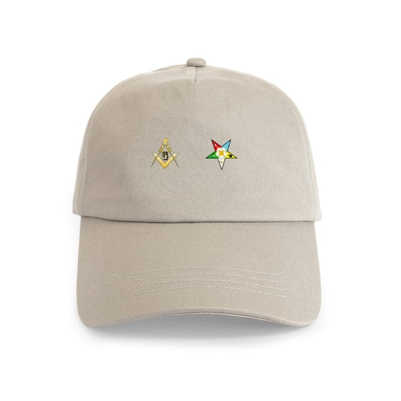 CafePress - Masonic Eastern Star Cap - Adjustable 100% Brushed Unisex Casual Cotton Baseball Cap, Beige, 1